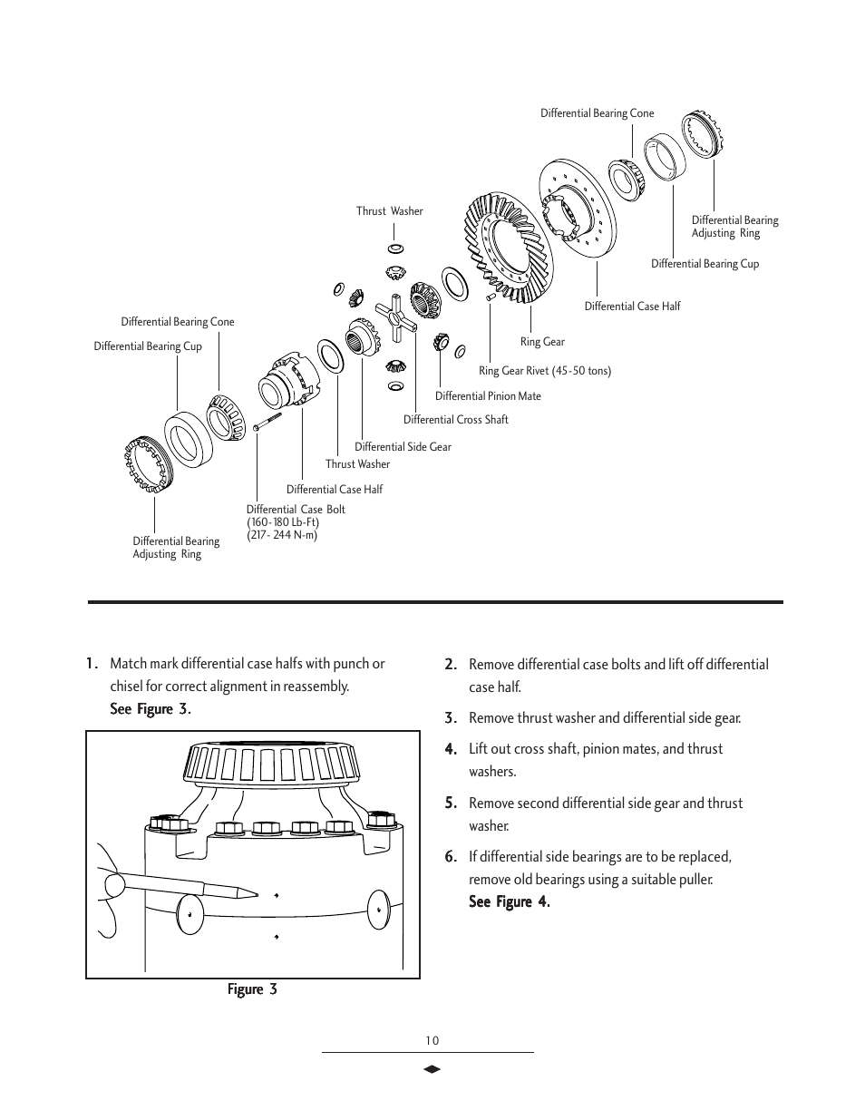 Differential disassembly, Differential disassembl | Spicer Drive Axles Service Manual Wheel Reduction Drive Axles (EA-50) User Manual | Page 12 / 36