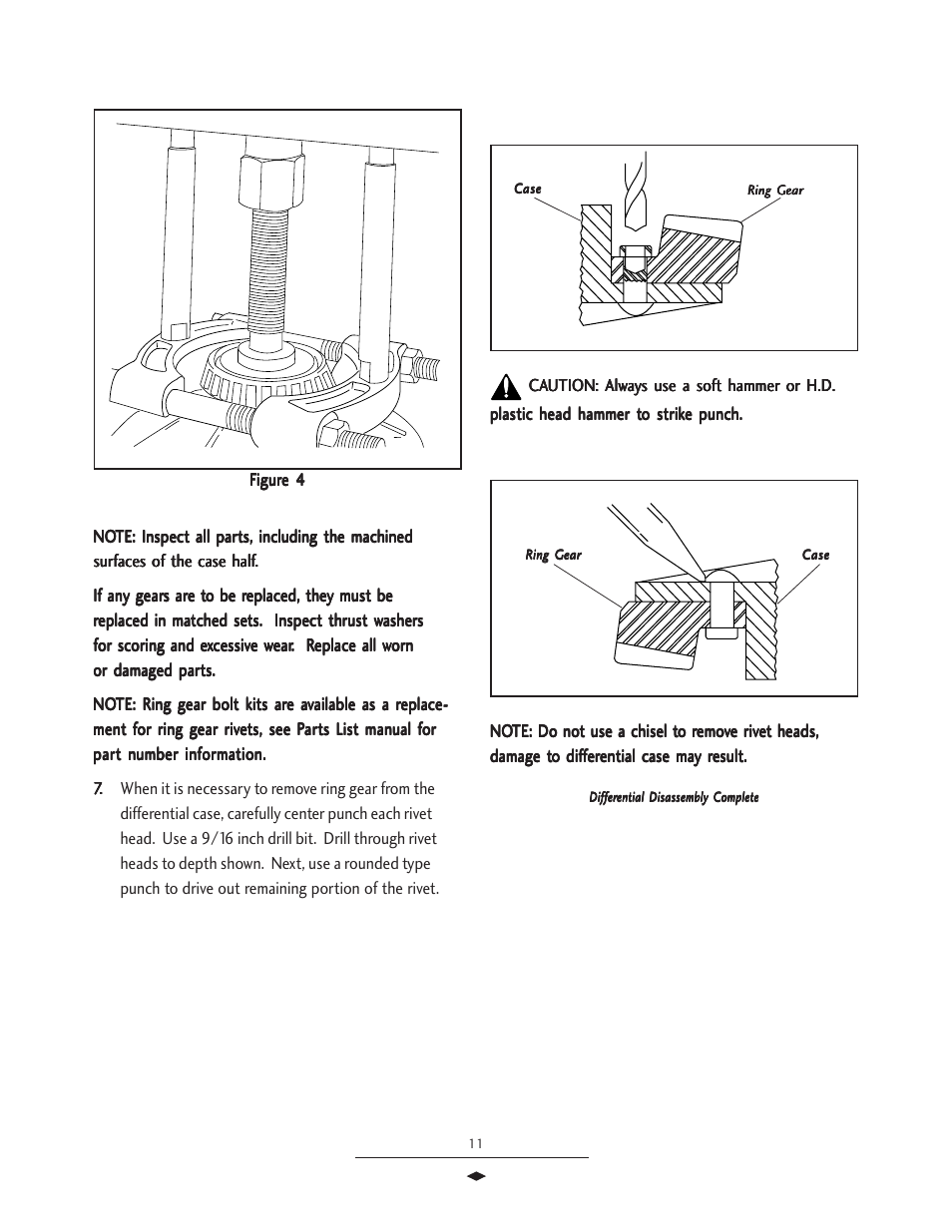 Differential disassembl | Spicer Drive Axles Service Manual Wheel Reduction Drive Axles (EA-50) User Manual | Page 13 / 36