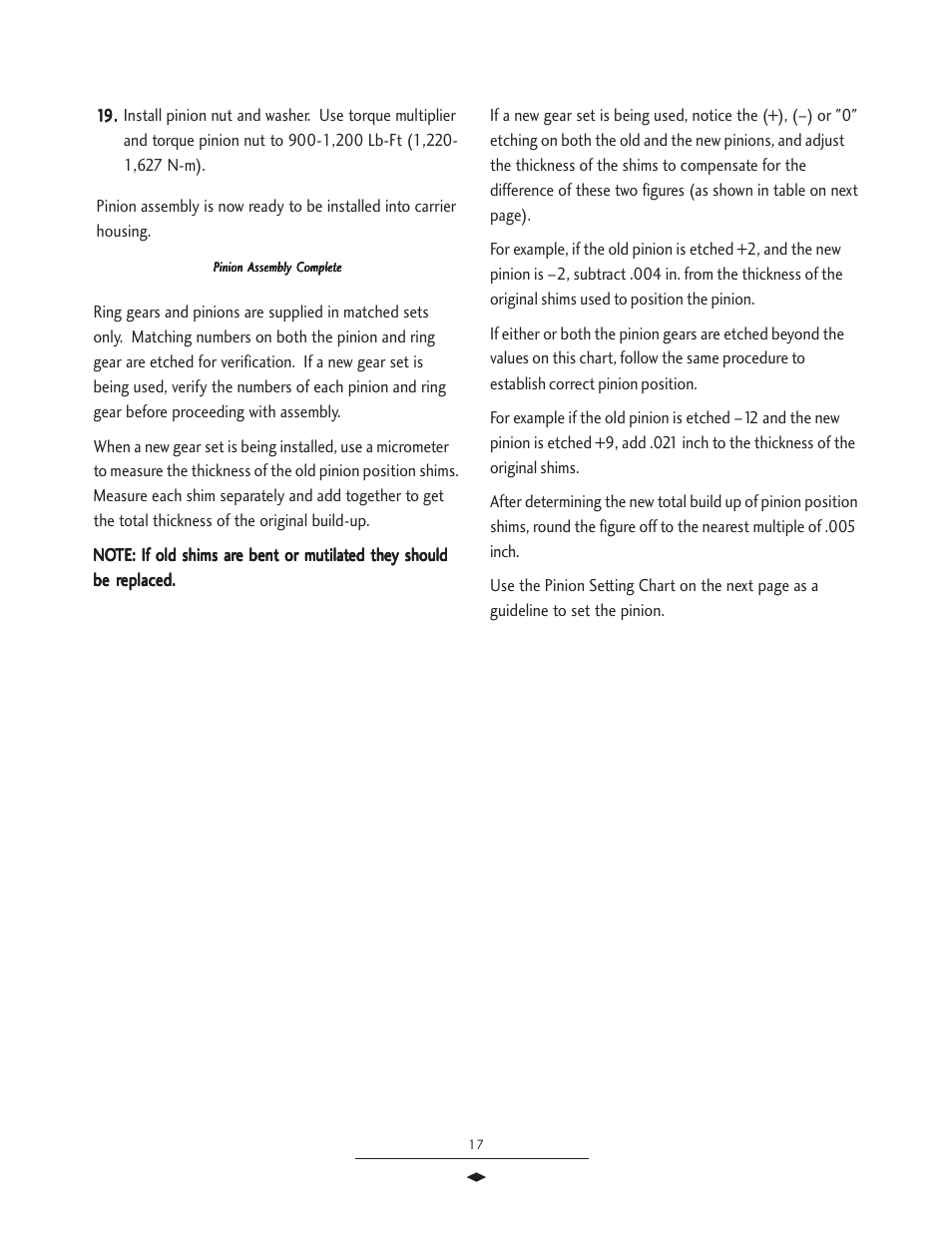 Pinion position | Spicer Drive Axles Service Manual Wheel Reduction Drive Axles (EA-50) User Manual | Page 19 / 36