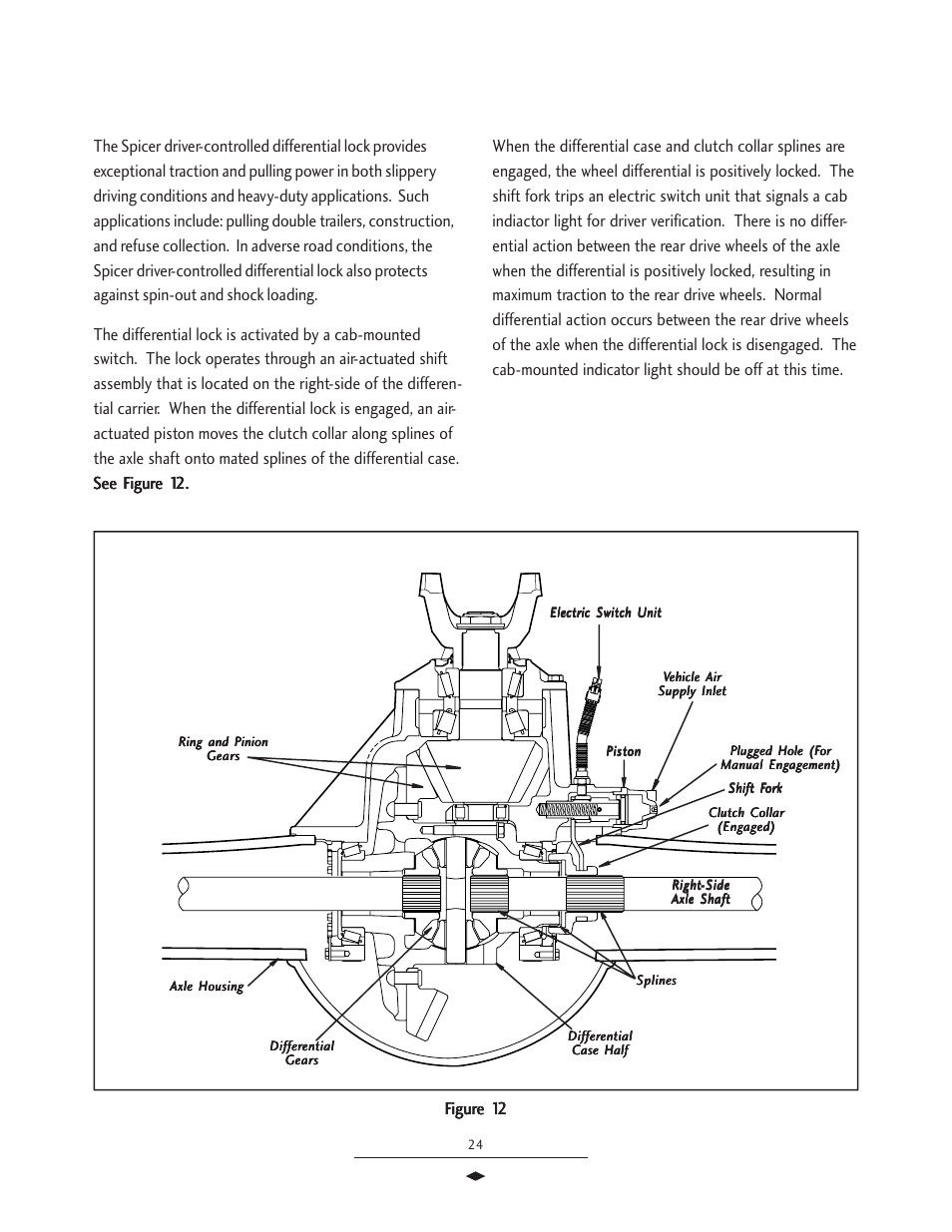 Driver controlled differential lock | Spicer Drive Axles Service Manual Wheel Reduction Drive Axles (EA-50) User Manual | Page 26 / 36