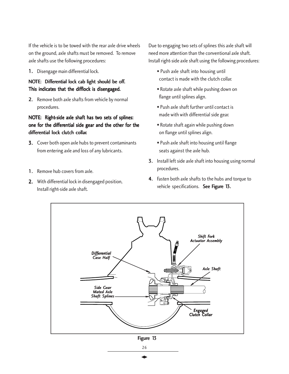 Towing procedures/instructions, Towing procedures / instructions | Spicer Drive Axles Service Manual Wheel Reduction Drive Axles (EA-50) User Manual | Page 28 / 36