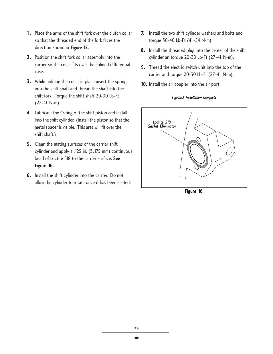 Installation of diff lock assembly, Inst | Spicer Drive Axles Service Manual Wheel Reduction Drive Axles (EA-50) User Manual | Page 31 / 36