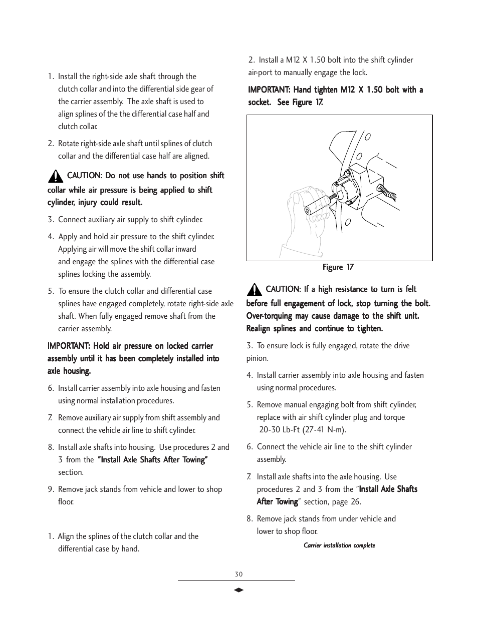 Carrier installation, Carrier inst | Spicer Drive Axles Service Manual Wheel Reduction Drive Axles (EA-50) User Manual | Page 32 / 36