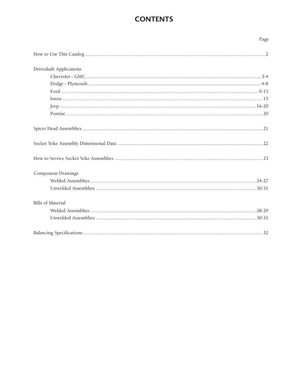 Spicer Double Cardan Constant Velocity Joint Assemblies User Manual | Page 2 / 35