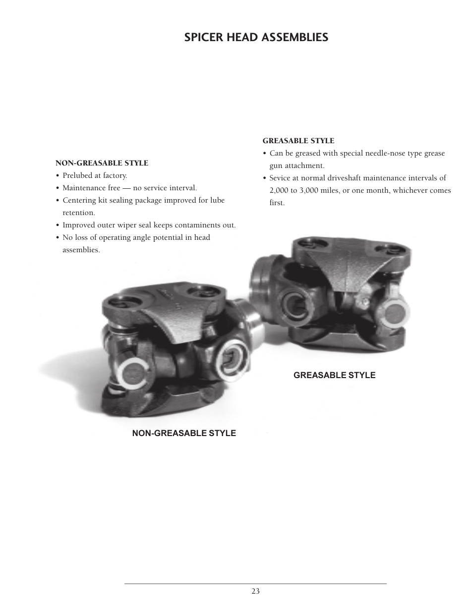 Spicer head assemblies | Spicer Double Cardan Constant Velocity Joint Assemblies User Manual | Page 22 / 35