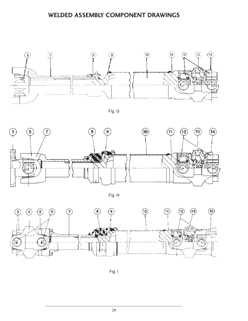 Welded assembly component drawings | Spicer Double Cardan Constant Velocity Joint Assemblies User Manual | Page 27 / 35
