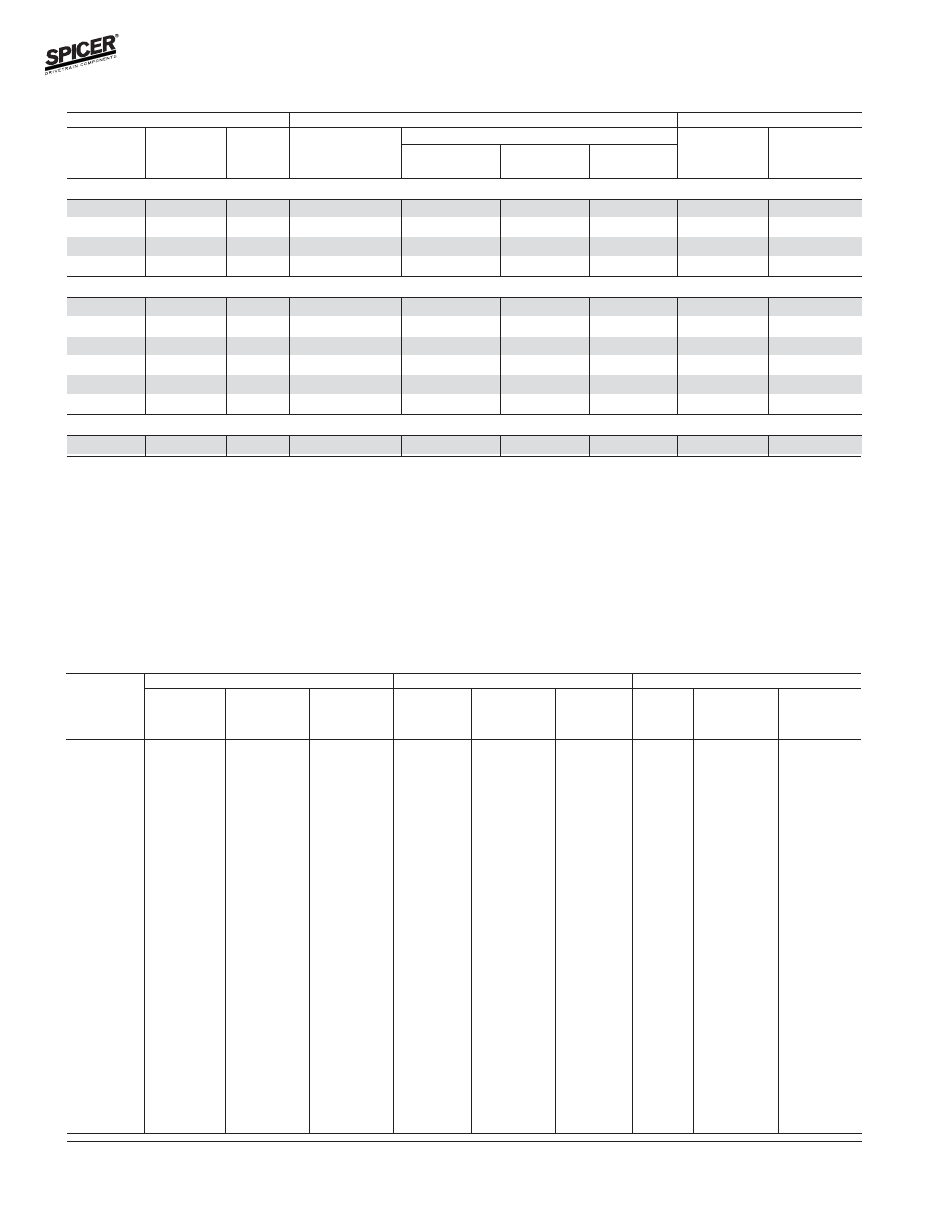 Dodge model 44 front axles, Bill of material table, Axle shaft dimensions | Spicer Front and Rear Axle Catalog User Manual | Page 12 / 252