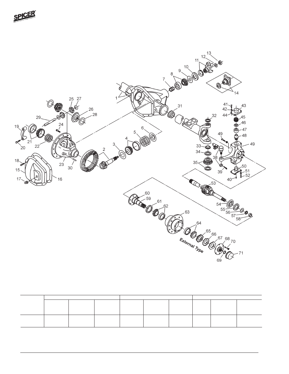 Ihc model 60 front axles, Exploded view, Axle shaft dimensions | Spicer Front and Rear Axle Catalog User Manual | Page 192 / 252
