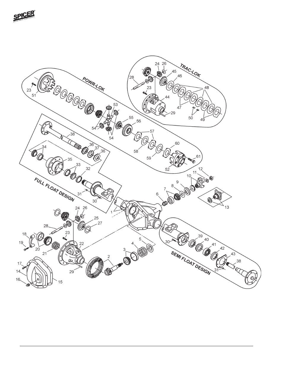 Ihc model 60 rear axles | Spicer Front and Rear Axle Catalog User Manual | Page 196 / 252