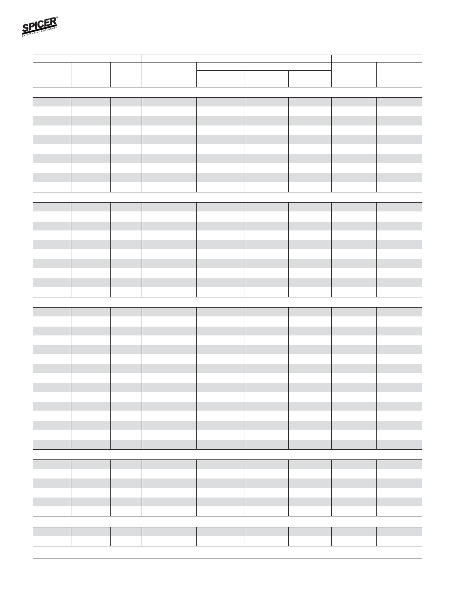 Ihc model 60 rear axles, Bill of material table | Spicer Front and Rear Axle Catalog User Manual | Page 198 / 252