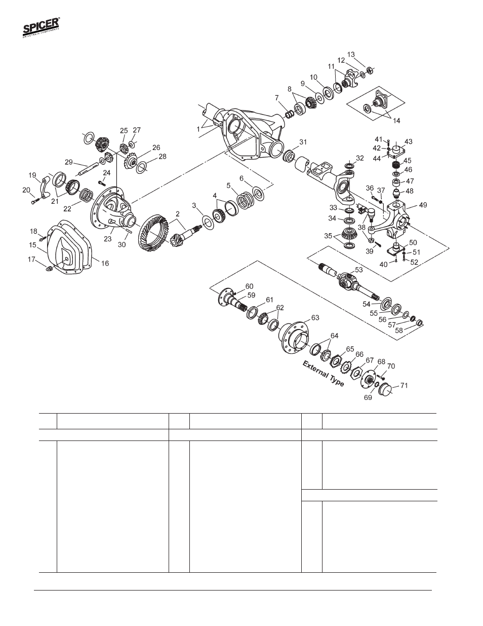 Dodge model 60 front axles, Exploded view, Kit components | Spicer Front and Rear Axle Catalog User Manual | Page 20 / 252
