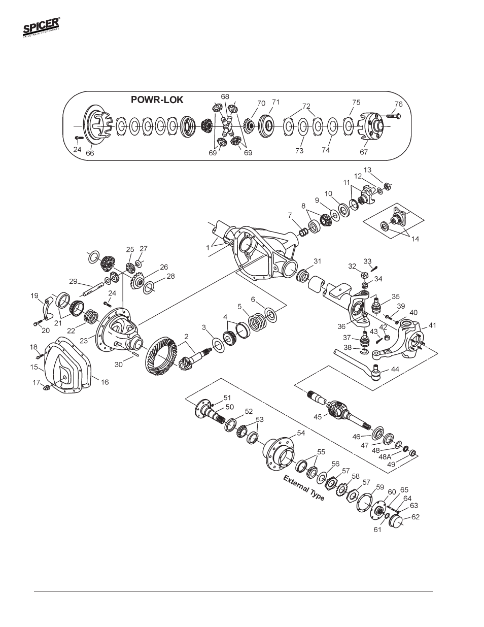 Amc/jeep model 30 front axles | Spicer Front and Rear Axle Catalog User Manual | Page 214 / 252