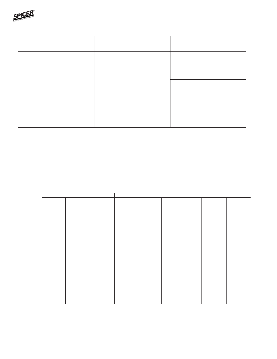 Amc/jeep model 44 front axles, Kit components, Axle shaft dimensions | Spicer Front and Rear Axle Catalog User Manual | Page 234 / 252