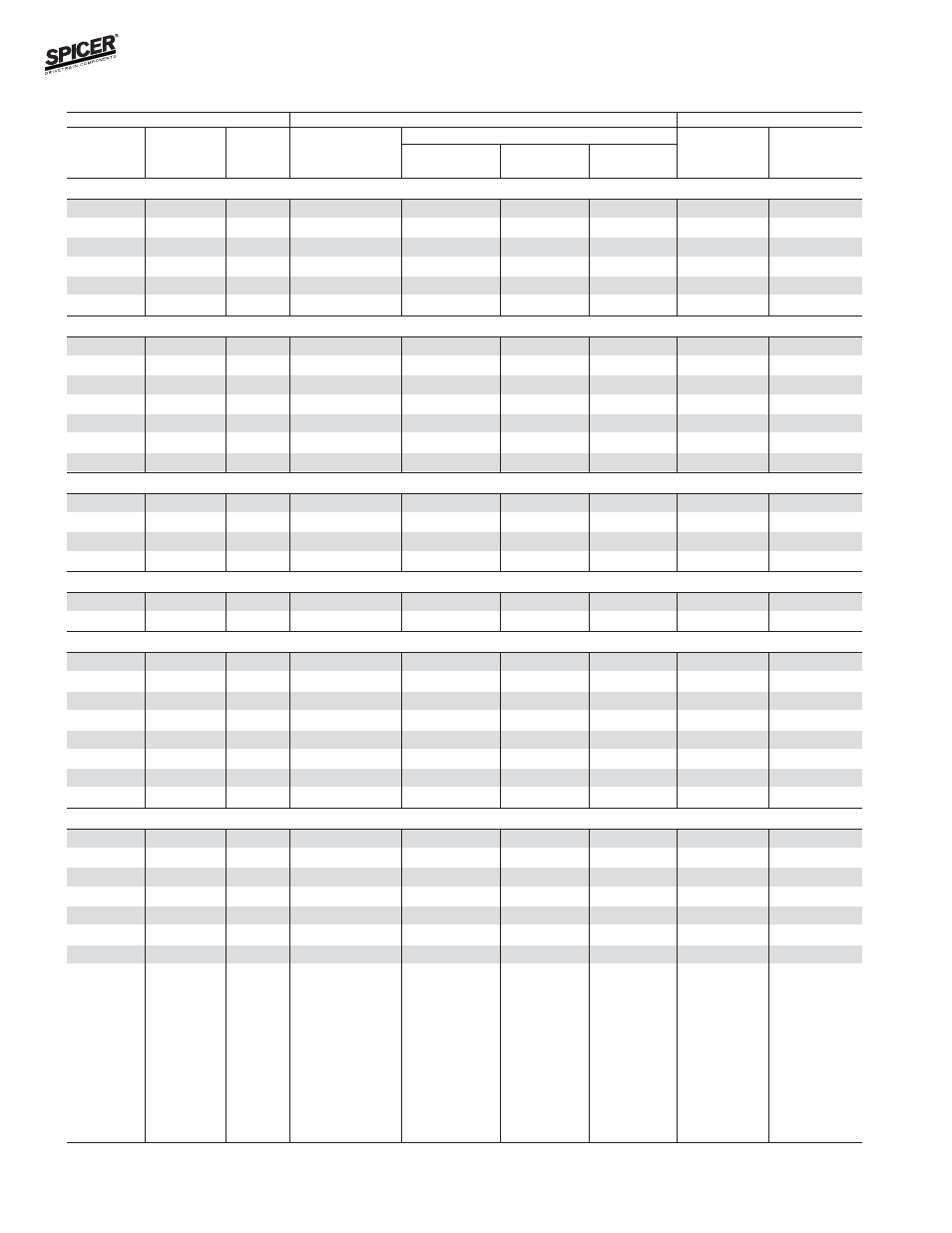 Dodge model 60 rear axles, Bill of material table | Spicer Front and Rear Axle Catalog User Manual | Page 26 / 252