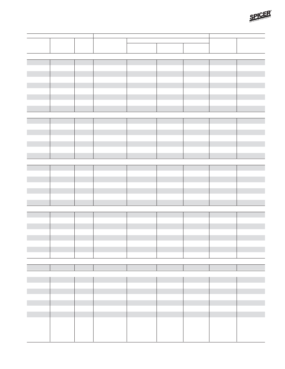 Dodge model 60 rear axles, Bill of material table | Spicer Front and Rear Axle Catalog User Manual | Page 27 / 252