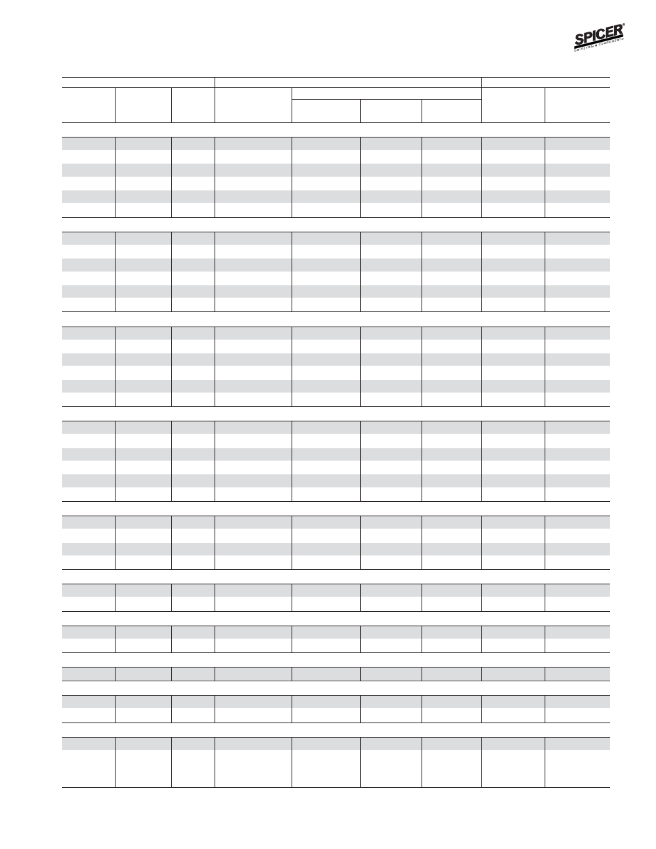 Dodge model 60 rear axles, Bill of material table | Spicer Front and Rear Axle Catalog User Manual | Page 29 / 252