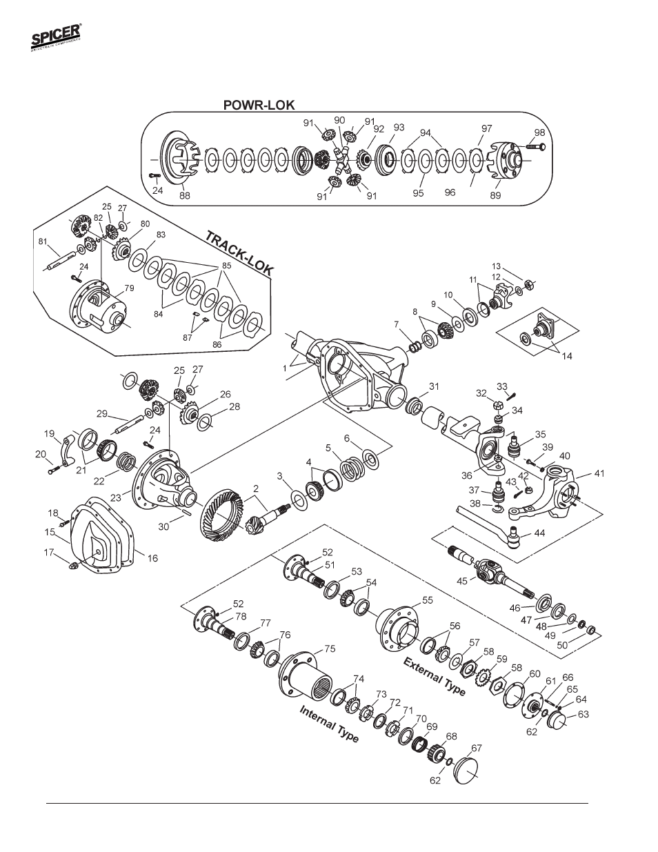Ford model 44 front axles | Spicer Front and Rear Axle Catalog User Manual | Page 54 / 252