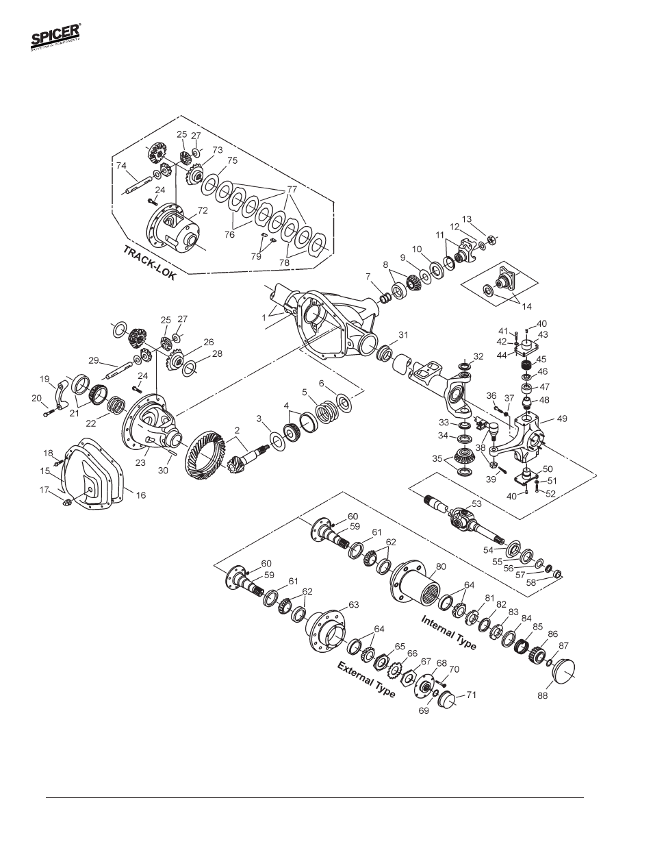 Ford model 60 front axles | Spicer Front and Rear Axle Catalog User Manual | Page 84 / 252