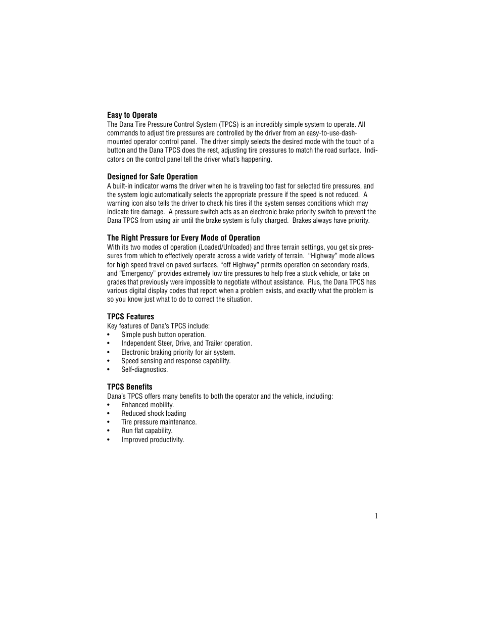 Spicer TPCS (Tire Pressure Control System) Driver Instructions User Manual | Page 3 / 12
