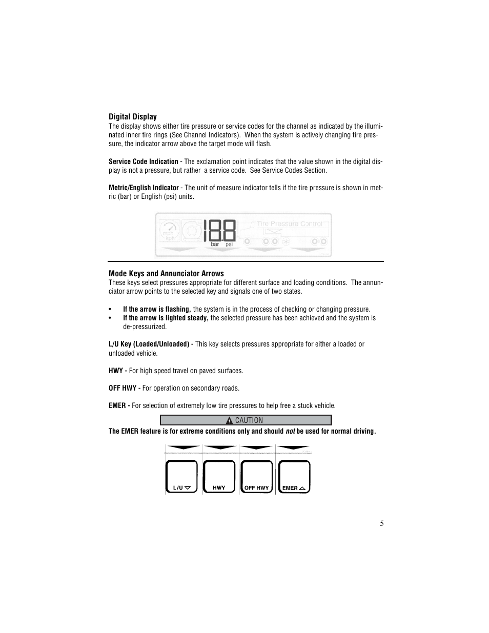 Spicer TPCS (Tire Pressure Control System) Driver Instructions User Manual | Page 7 / 12