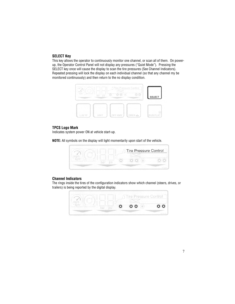 Spicer TPCS (Tire Pressure Control System) Driver Instructions User Manual | Page 9 / 12
