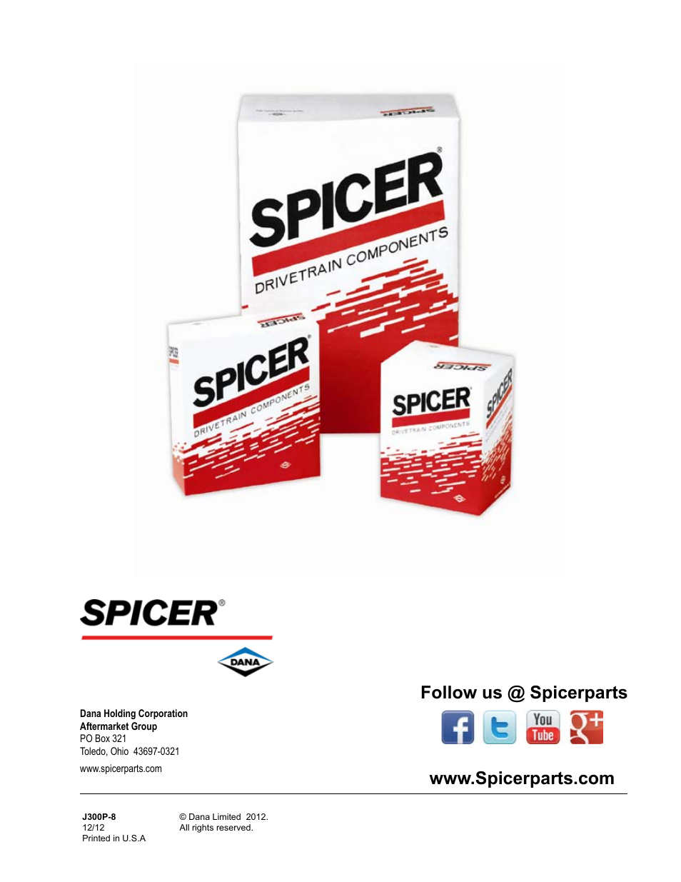 Spicer Driveline Components Catalog - Yoke Shafts User Manual | Page 12 / 12