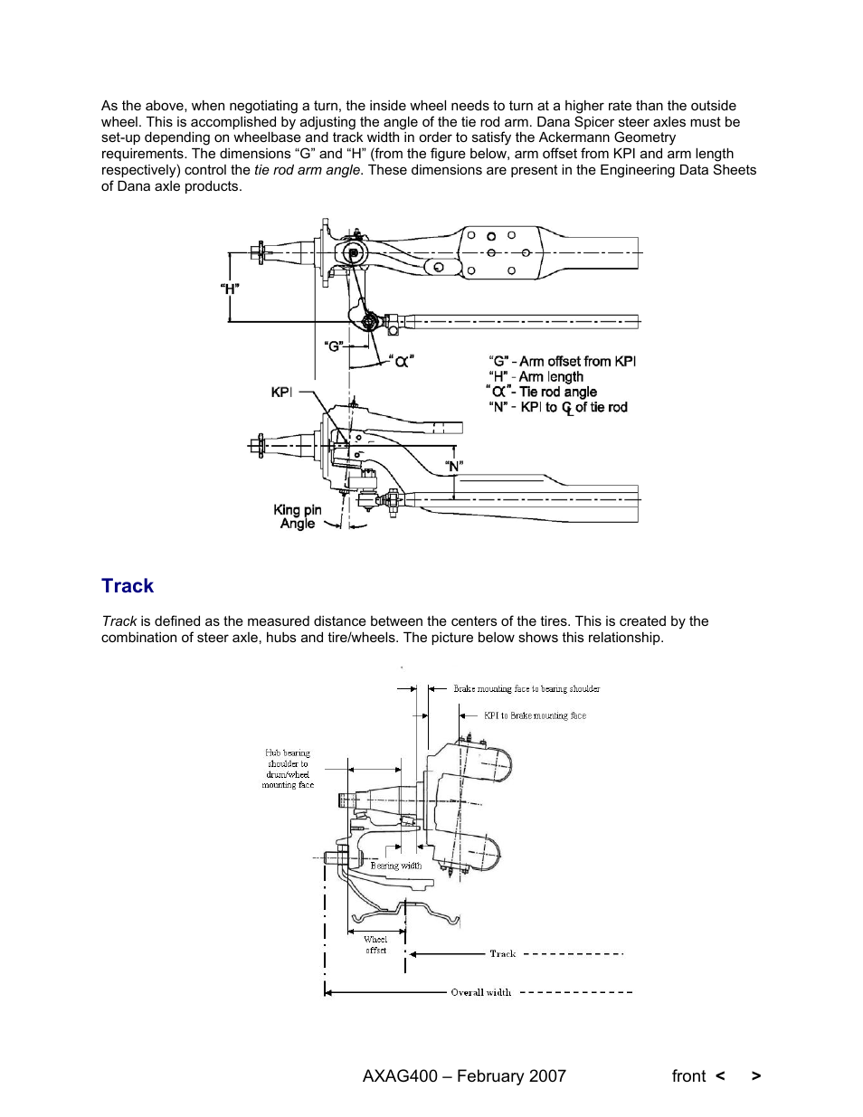 Track | Spicer Steer Axles Application Guidelines User Manual | Page 29 / 46