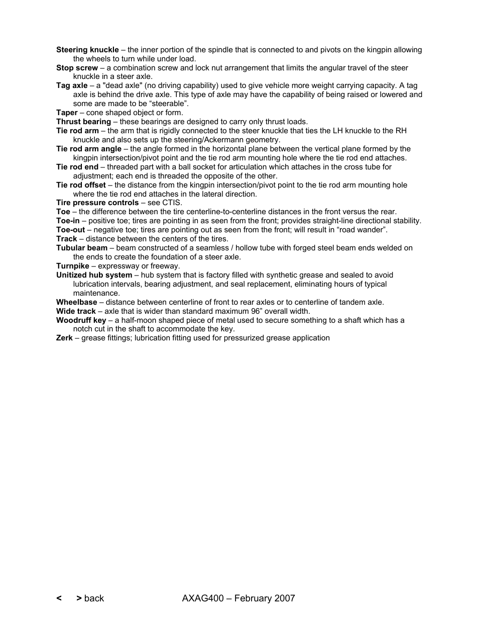 Spicer Steer Axles Application Guidelines User Manual | Page 44 / 46