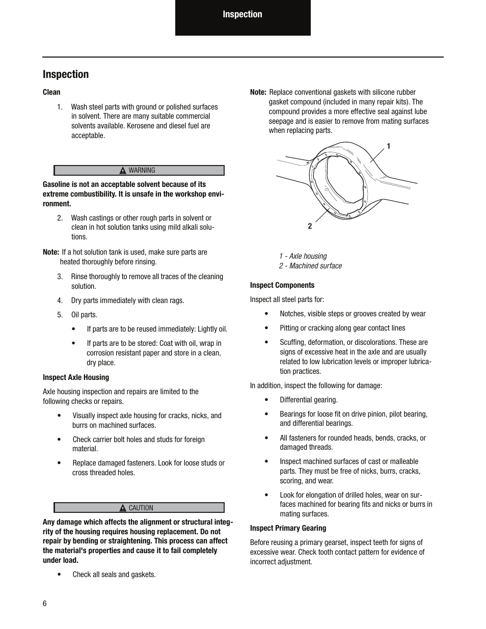 Inspection | Spicer Tandem Drive Axles Service Manual D170, D190, and D590 Series User Manual | Page 10 / 98