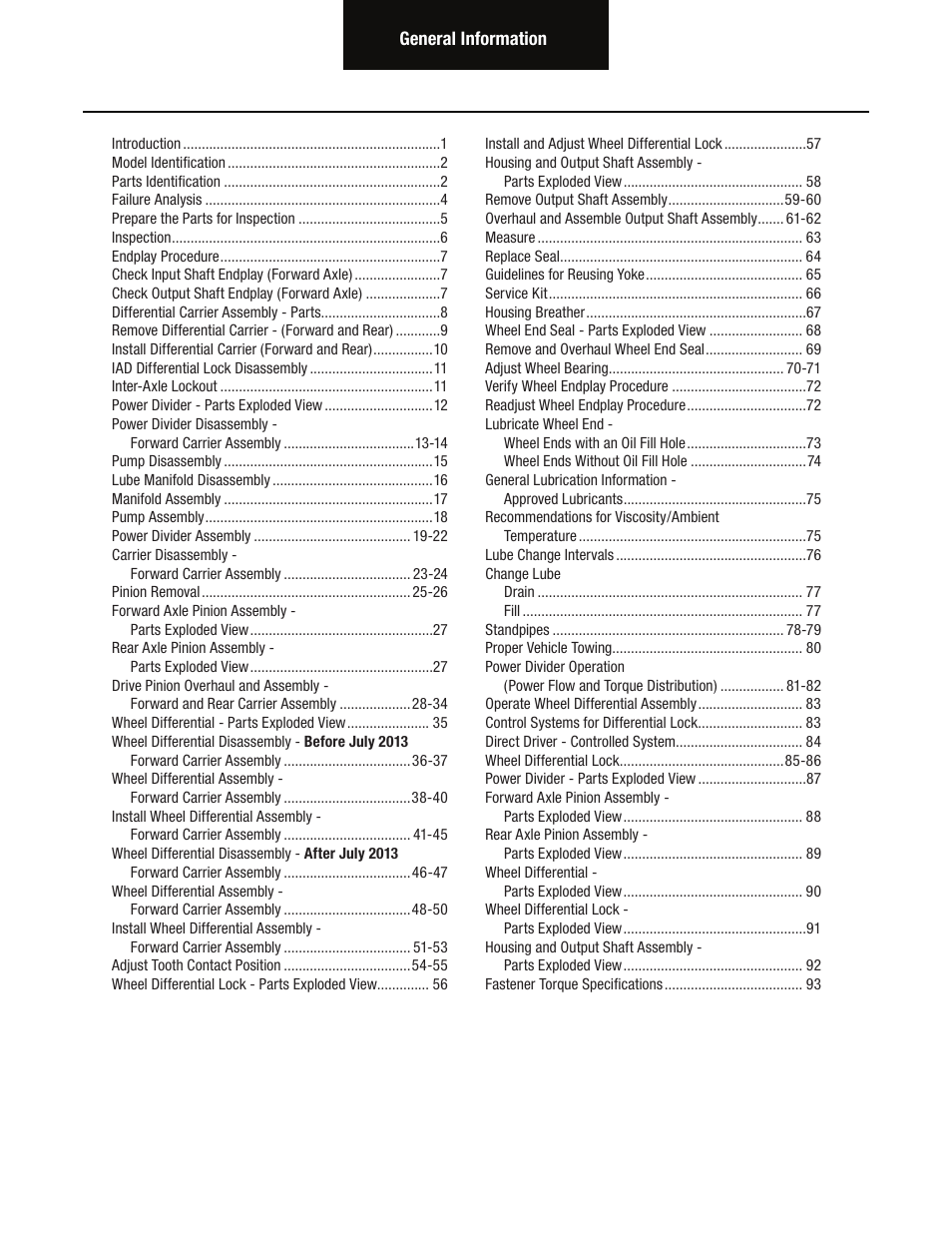 Spicer Tandem Drive Axles Service Manual D170, D190, and D590 Series User Manual | Page 4 / 98