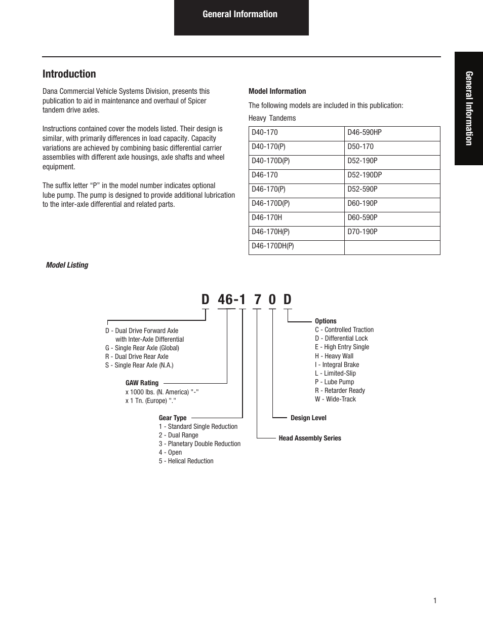 Introduction | Spicer Tandem Drive Axles Service Manual D170, D190, and D590 Series User Manual | Page 5 / 98