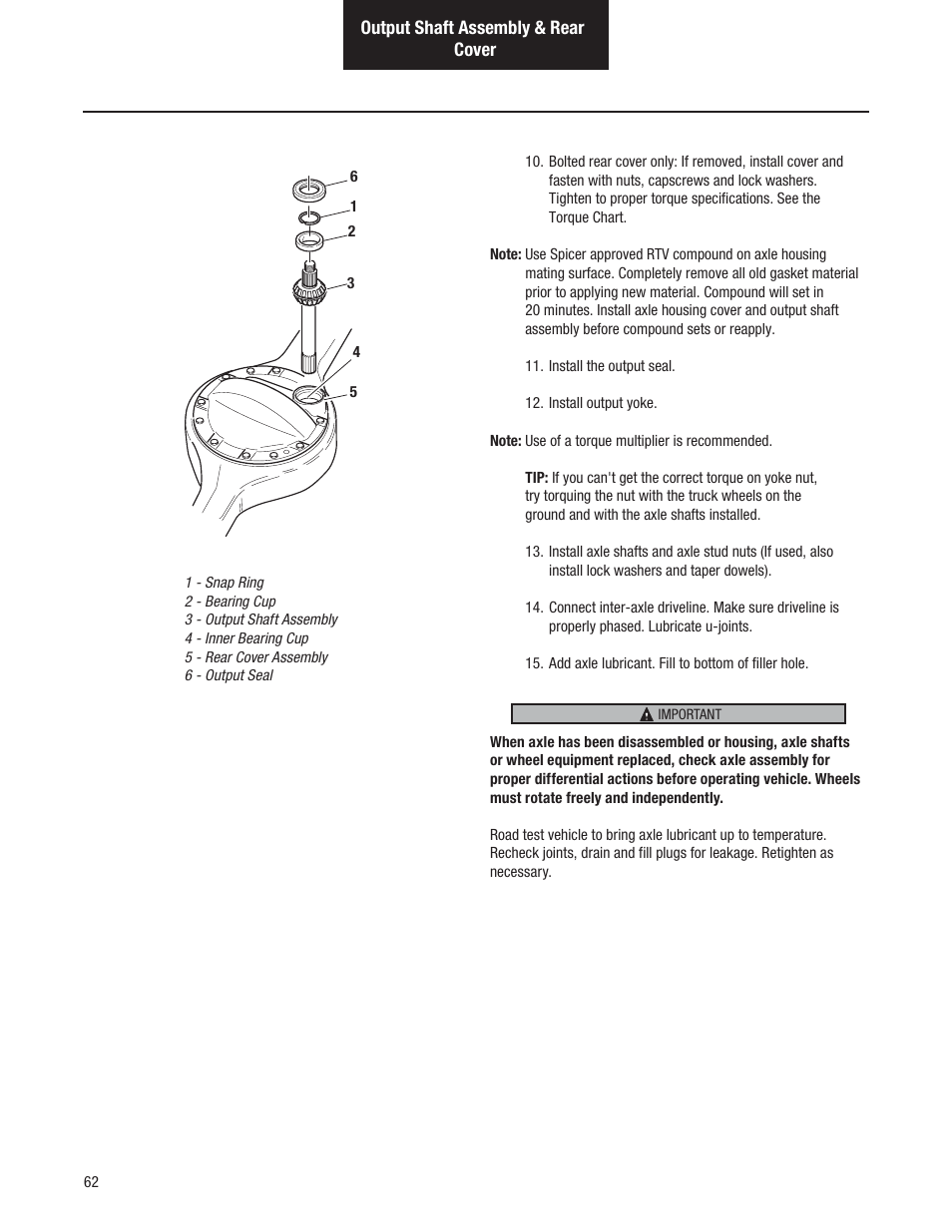 Spicer Tandem Drive Axles Service Manual D170, D190, and D590 Series User Manual | Page 66 / 98