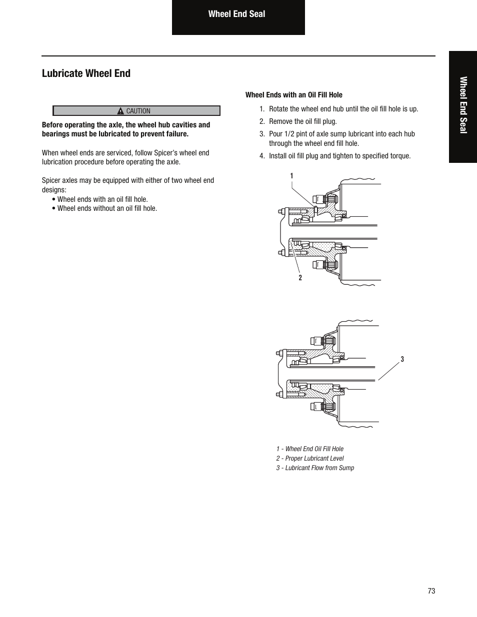 Lubricate wheel end | Spicer Tandem Drive Axles Service Manual D170, D190, and D590 Series User Manual | Page 77 / 98