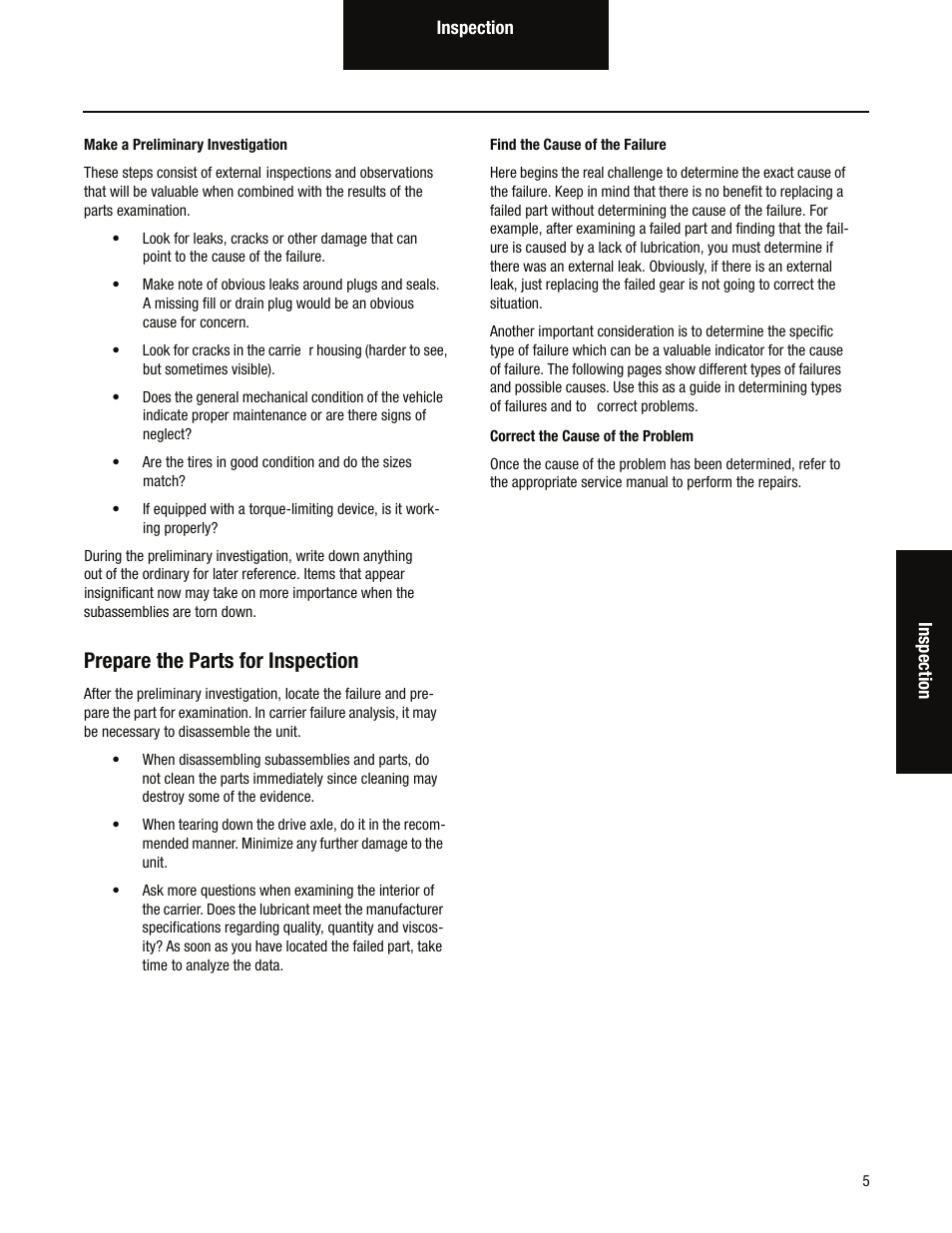 Prepare the parts for inspection | Spicer Tandem Drive Axles Service Manual D170, D190, and D590 Series User Manual | Page 9 / 98