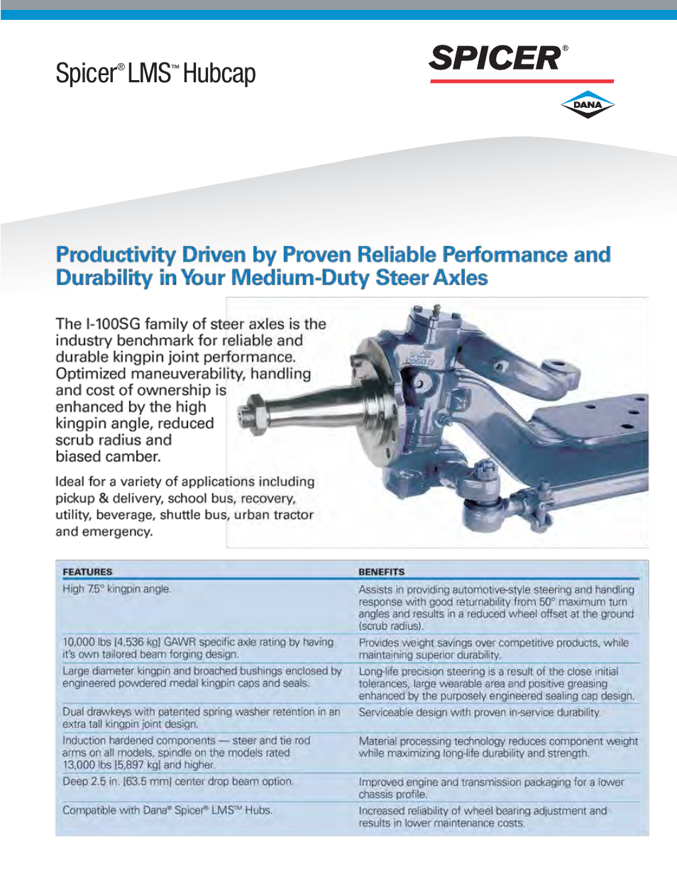 Spicer Steer Axles LMS Hubcap User Manual | 2 pages