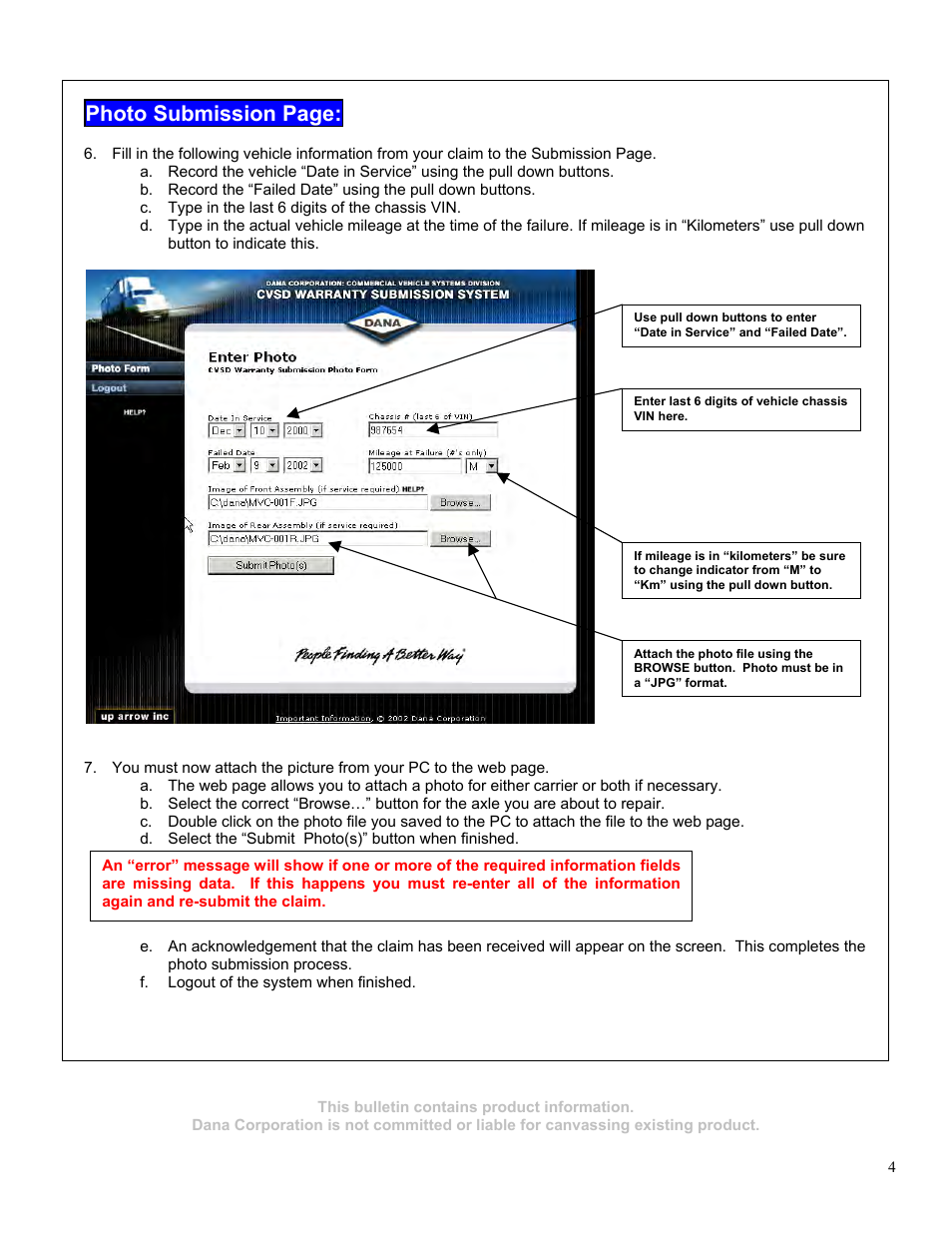 Photo submission page | Spicer Power Divider Unit (PDU) Cover to Carrier Leak User Manual | Page 4 / 5