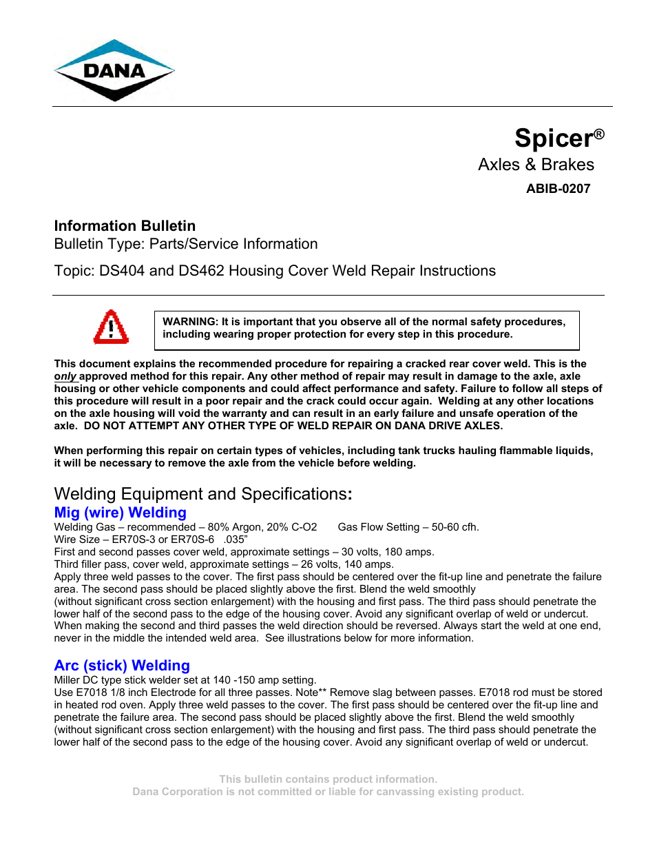 Spicer DS462 User Manual | 5 pages