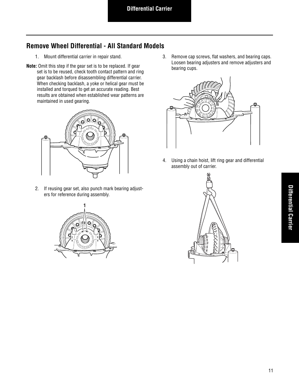 Remove wheel differential - all standard models | Spicer Single Drive Axles Service Manual: S135L, S135N, S135S, S150L, S150N, S150S User Manual | Page 15 / 50