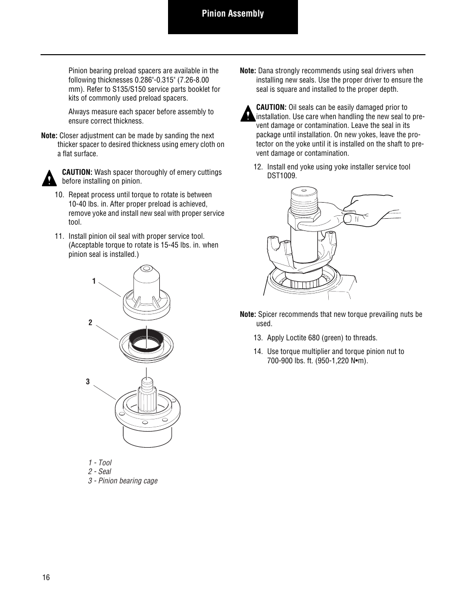 Spicer Single Drive Axles Service Manual: S135L, S135N, S135S, S150L, S150N, S150S User Manual | Page 20 / 50