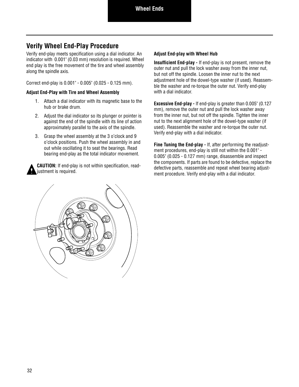 Verify wheel end-play procedure | Spicer Single Drive Axles Service Manual: S135L, S135N, S135S, S150L, S150N, S150S User Manual | Page 36 / 50