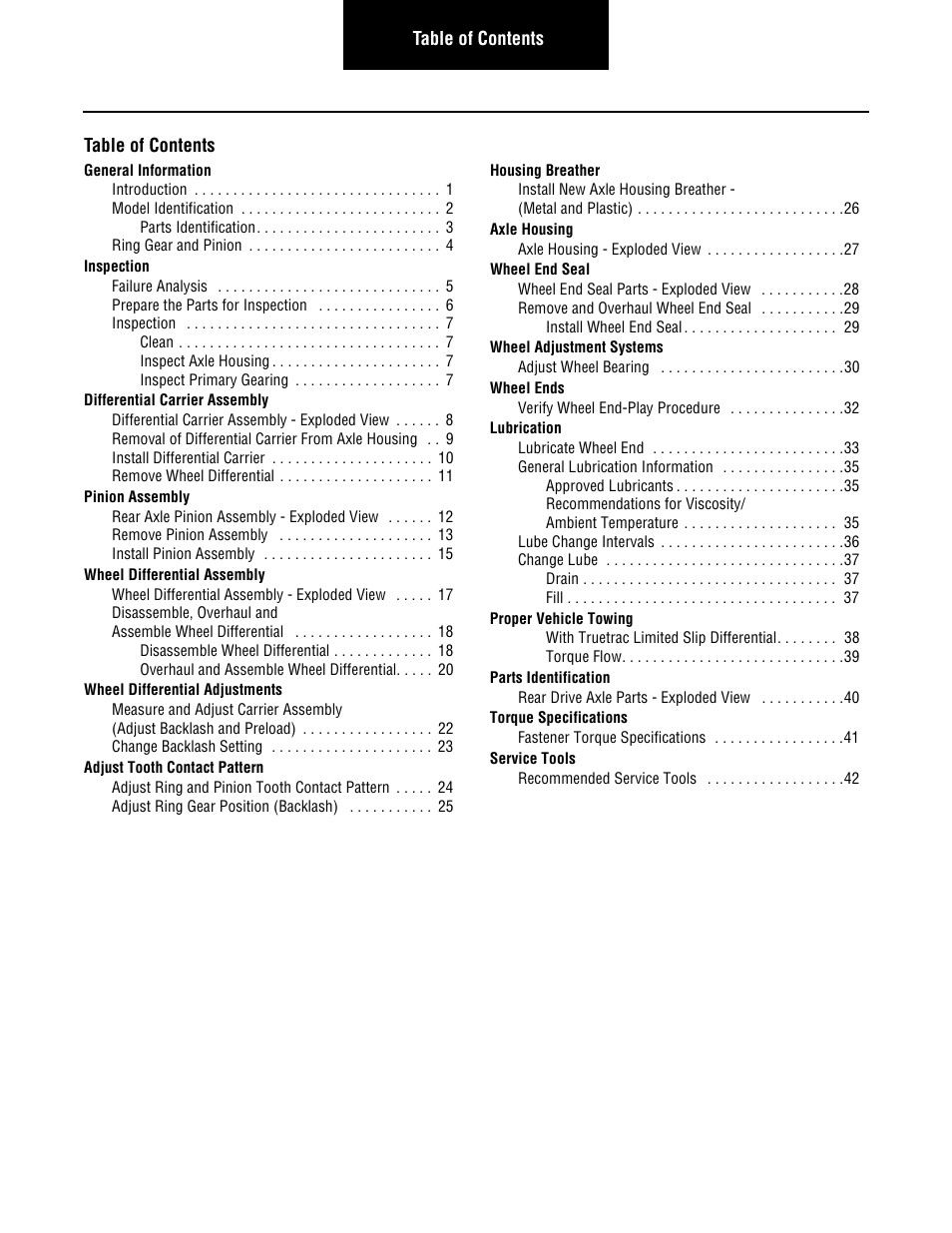 Spicer Single Drive Axles Service Manual: S135L, S135N, S135S, S150L, S150N, S150S User Manual | Page 4 / 50