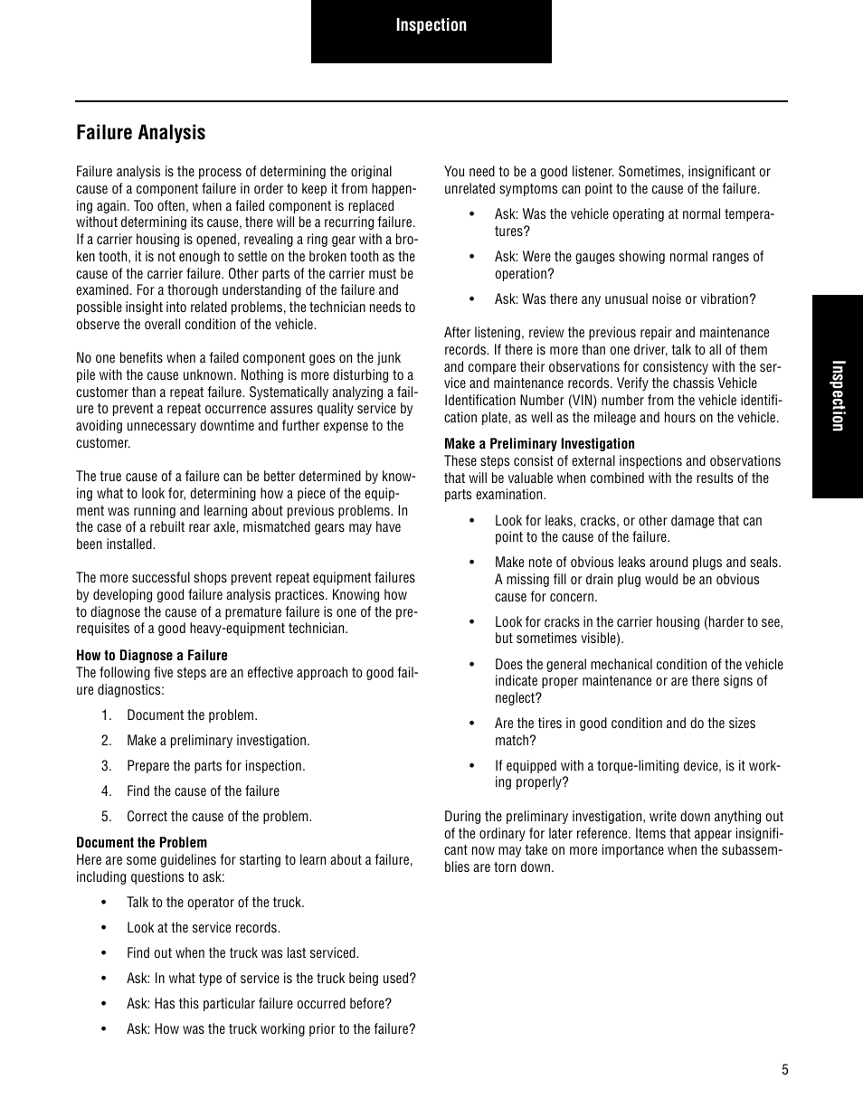 Failure analysis | Spicer Single Drive Axles Service Manual: S135L, S135N, S135S, S150L, S150N, S150S User Manual | Page 9 / 50