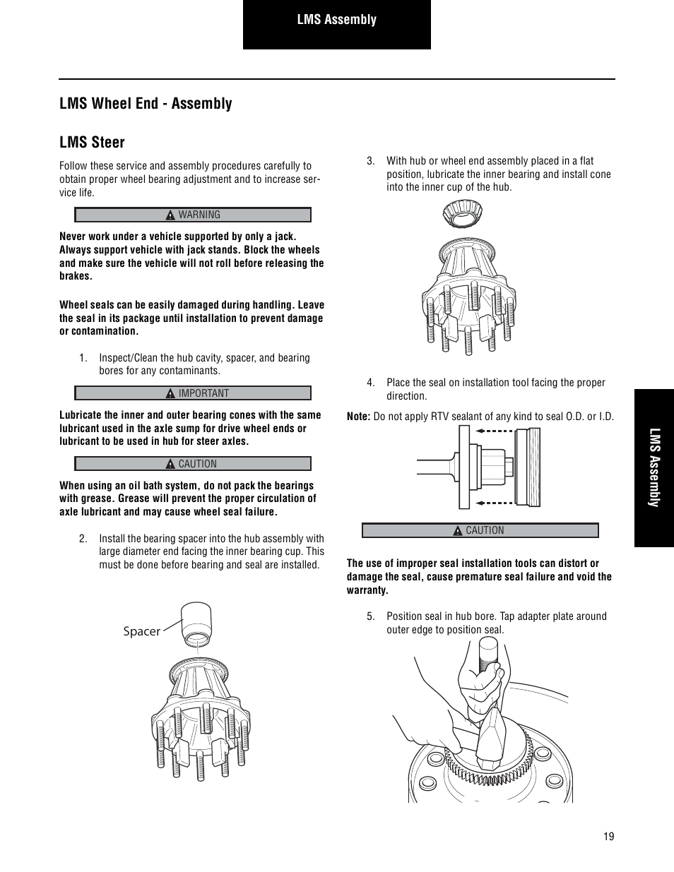Lms wheel end - assembly, Lms wheel end - assembly lms steer | Spicer Steer and Drive Wheel Ends Service Manual User Manual | Page 21 / 56