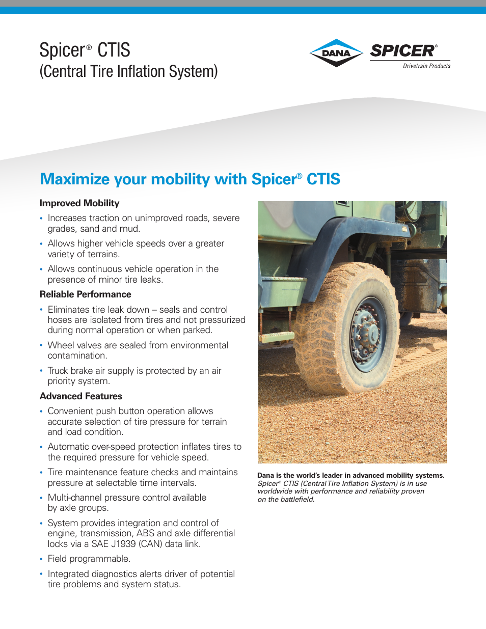 Spicer CTIS (Central Tire Inflation System) User Manual | 2 pages