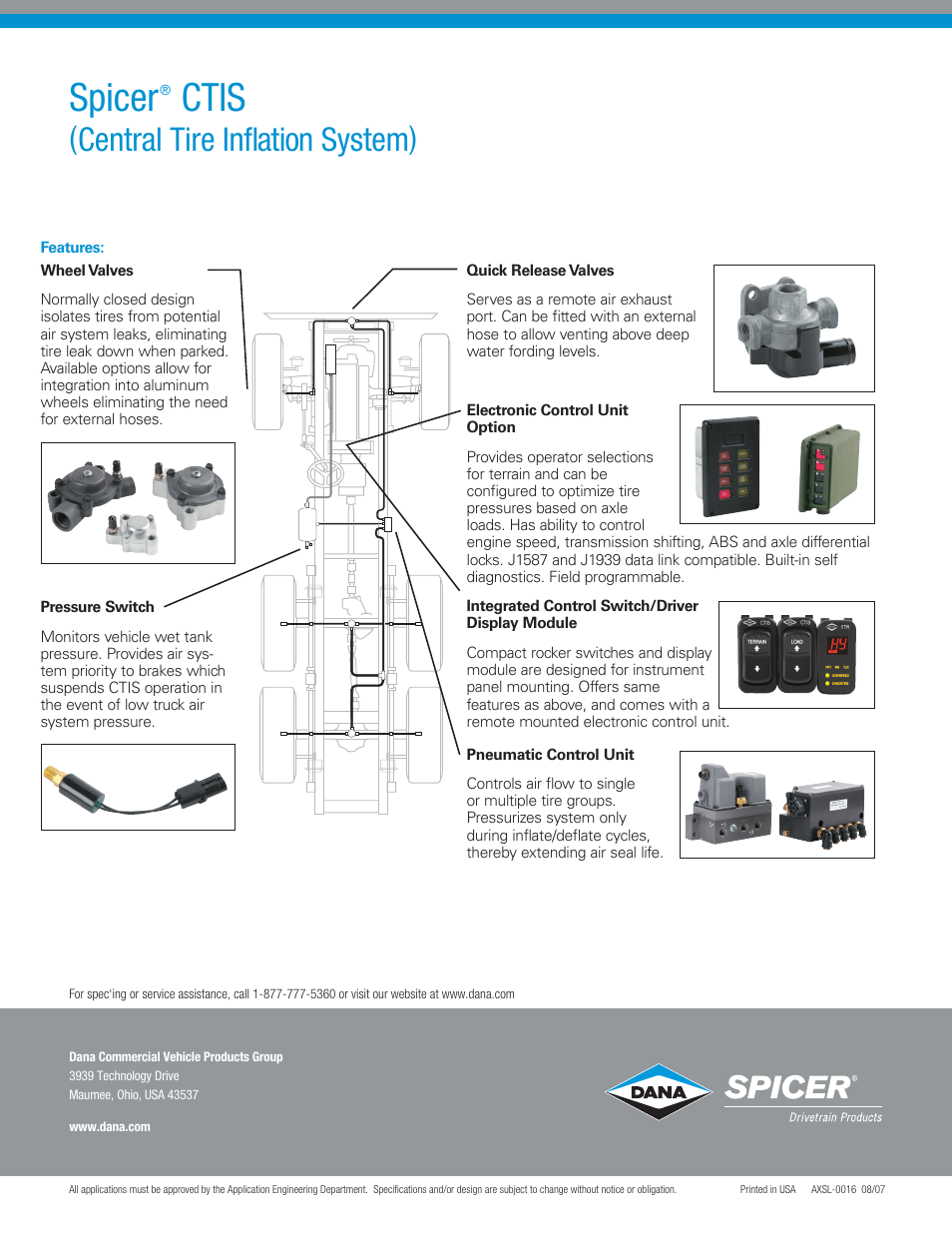 Spicer, Ctis, Central tire inflation system) | Spicer CTIS (Central Tire Inflation System) User Manual | Page 2 / 2