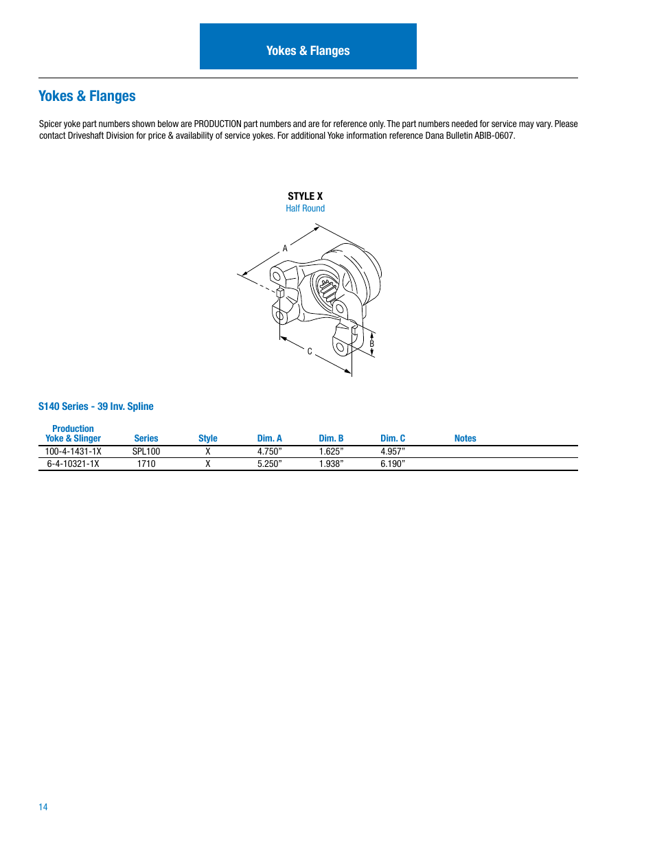 Yokes & flanges | Spicer Dana Spicer Drive Axles Illustrated Parts List User Manual | Page 16 / 18