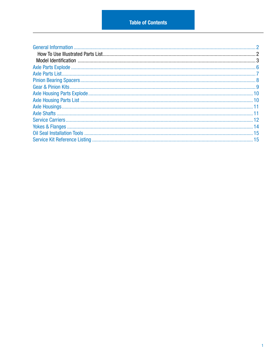 Spicer Dana Spicer Drive Axles Illustrated Parts List User Manual | Page 3 / 18