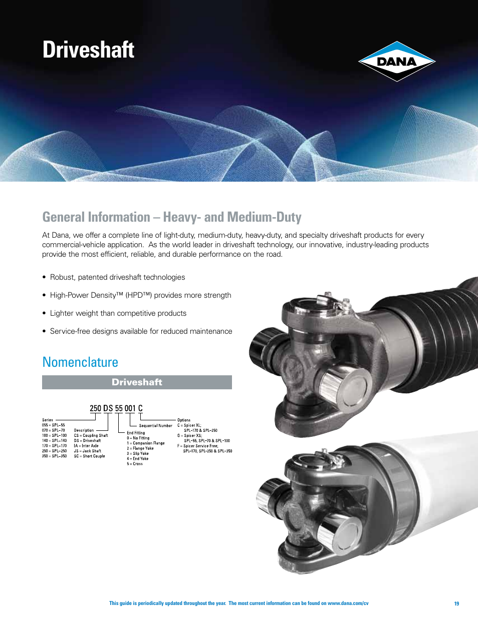 Driveshaft | Spicer Axle, Driveshaft, Tire Management Systems, and Wheel-End Systems Specifications Guide 2013 User Manual | Page 21 / 40