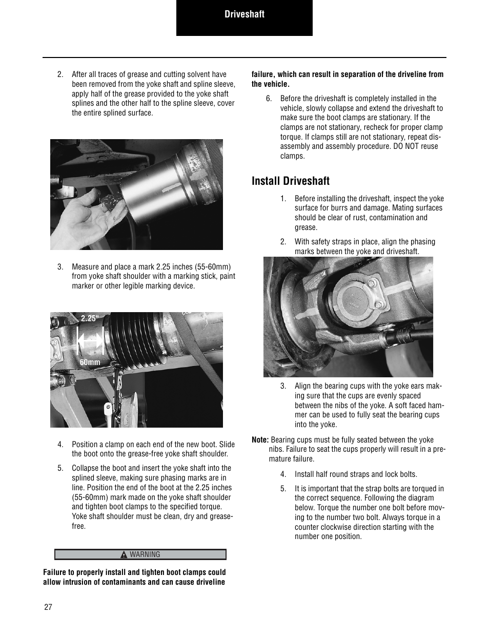 Install driveshaft | Spicer Driveshafts Service Manual User Manual | Page 30 / 36