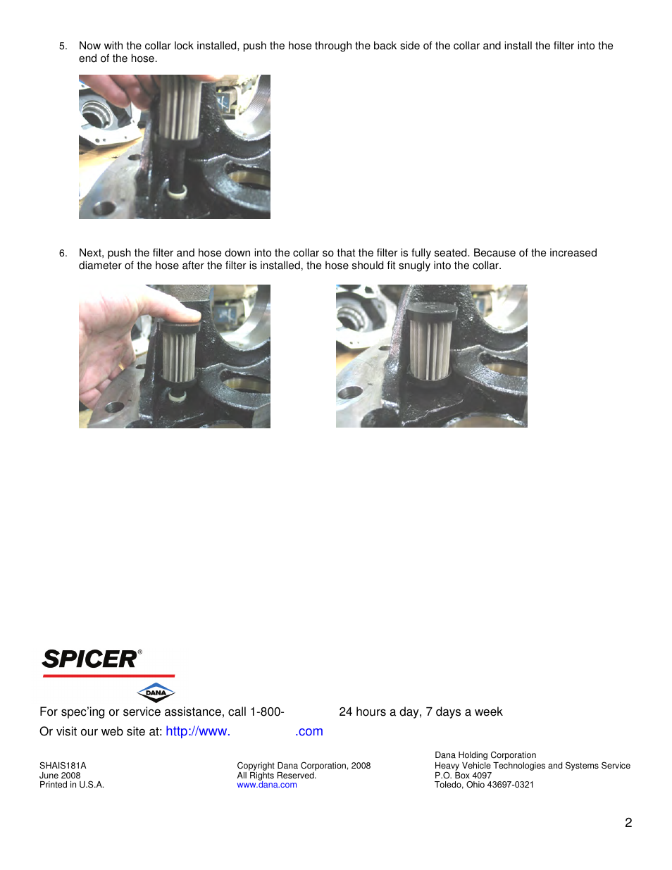 Spicer Lube Manifold User Manual | Page 2 / 2